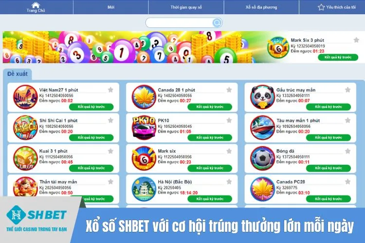 Xổ số SHBET với cơ hội trúng thưởng lớn mỗi ngày